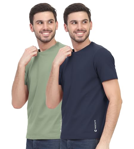 Image of Freecultr Truly Classic Organic Men's Cotton T-Shirt | Solid Round Neck Half Sleeve | Plain Stylish t Shirts | Regular Fit | Casual Comfortable T Shirt for Man