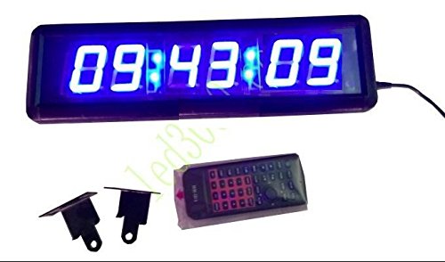 Horloge LED bleue Gowe avec réveil et compte à rebours précis pour le sport