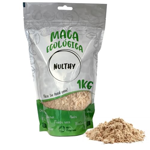 NULTHY - Maca en Polvo 1kg - Maca Andina Pura, Natural y Ecológica, Alimento Energizante y Rico en Nutrientes, Ideal para Batidos, Postres y Recetas Saludables