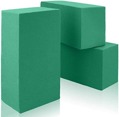 com-four® 3x Plugs for flower arrangements - Floral foam for natural flowers - Sponge for doing floral bouquets for weddings and birthdays (03 pieces - fresh flowers)