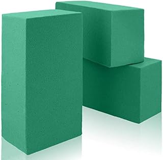 com-four® 3x Plugs for flower arrangements - Floral foam for natural flowers - Sponge for doing floral bouquets for weddings and birthdays (03 pieces - fresh flowers)