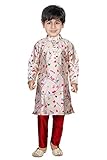 HRR Multicolor Butterfly Cotton Kurta Pajama Set for Boys Kids (3-4 Years), Solid