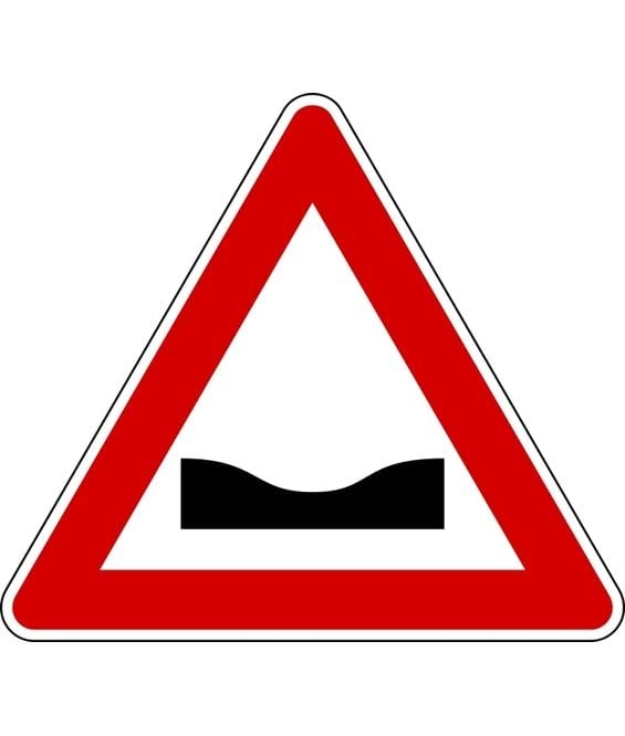 CARTELLO IN LAMIERA SCATOLATA TRIANGOLO lato 90cm - cunetta - SEGNALE CATARIFRAGENTE CLASSE 1 O 2 (a nido d'ape) (CARTELLO CLASSE 1)