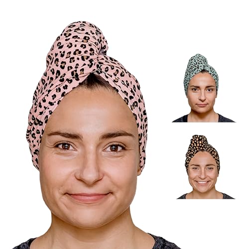 Good Wash Day Organic Jersey Cotton T-Shirt Hair Towel - For Curly, Wavy and Straight Hair, Quick Dry, Super Absorbent, Lightweight, Made in the UK, 98cm x 58cm (Pink)