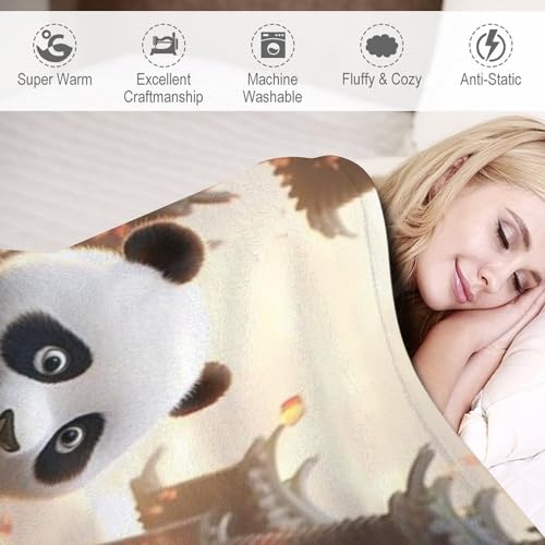 Couverture chaude toutes saisons panda finie la sensation de froid sur le canapé - 4