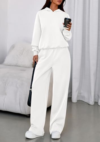 Image of PRETTYGARDEN Womens Sweatsuits 2 Piece Set 2026 Casual Winter Long Sleeve Hoodie Loose Wide Leg Sweatpants Fall Tracksuit
