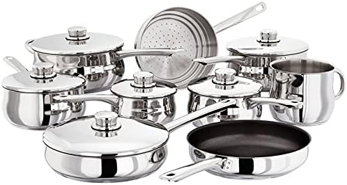Stellar 7000 S7C1D - Set 5 Padelle Acciaio Inox Con Coperchi Scolapasta - Antiaderenti Teflon - Induzione - 2