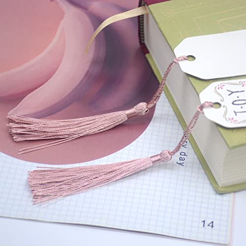 Aokbean 100Pcs 5 Inches Handmade Silky Floss Soft Craft Bookmark Tassels With Loops For Diy, Jewelry Making, Graduation Tassel,Bookmarks,Souvenir (Skin Pink) #TOP4