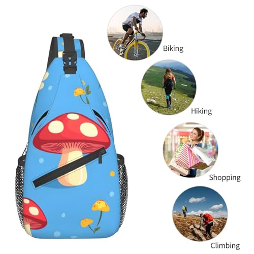 Bolso bandolera Cute Sewant Mushrooms para mujer y hombre miniatura 6