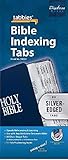 Jolies bordures argentées Tabbies Onglets d\'indexation de la Bible à bords argentés, Ancien et Nouveau Testament, 80 onglets dont 64 livres et 16 onglets de référence (58339), Silver Edge (80 onglets) (lot de 10, 800 unités au