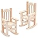 PandaHall 2 Chaises Berçantes en Bois Dollhouse 1:12 Chaise Modèle Miniature en Bois Inachevée Chaise en Bois de Maison de Poupée pour Noël de Maison de Poupée