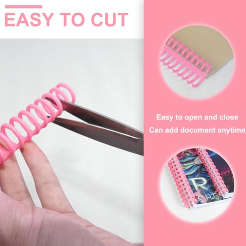Reliure à clic de 1,27 cm Rayson rose, baguette de reliure amovible