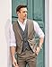 Coofandy Mens Formal Fashion Layered Vest Waistcoat Dress Vest,Brown,Small