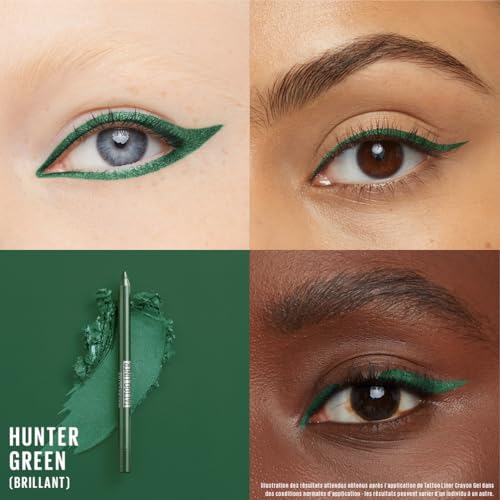Maybelline New York - Crayon Gel Yeux Effet Tatouage - Waterproof & Tenue 36h - Tattoo Liner - Teinte : Vivid Green