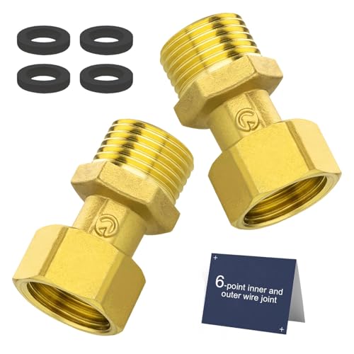 MUNTE 2 Piezas 3/4 Accesorios de Latón, Ig/Ag Conector de Latón roscado con Anillo de Acero Inoxidable, Conector Manguera con Sello, para Conexión de Tuberías de Agua, Jardín
