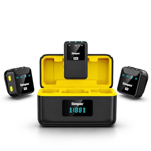 Image of Simpex VLOGMATE-1 Wireless Microphone System Featuring Intelligent Noise Reduction, 20m Range, and Wide Compatibility for DSLR, Android, iOS, Laptops, Perfect for Vlogging, Interviews & Video Shoots.