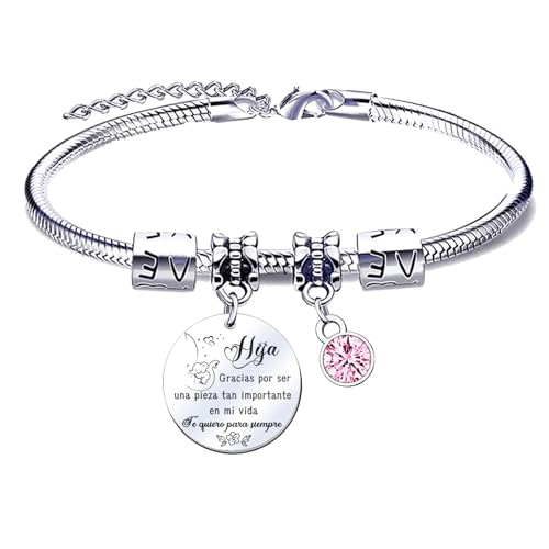 MNBVBV Regalo Hija Pulsera Para MujerMi Niñita Ayer, Mi Amiga Hoy, Mi Hija Para Siempre Pulseras Con Colgante Grabado Para Regalos De Cumpleaños Regalos Navidad para la hija (4)