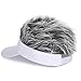 Regilt Adjustable Sun Visor Hat with Wig Spiked Hairs Fashion Baseball Golf Cap for Men & Women (White+Grey Hair)