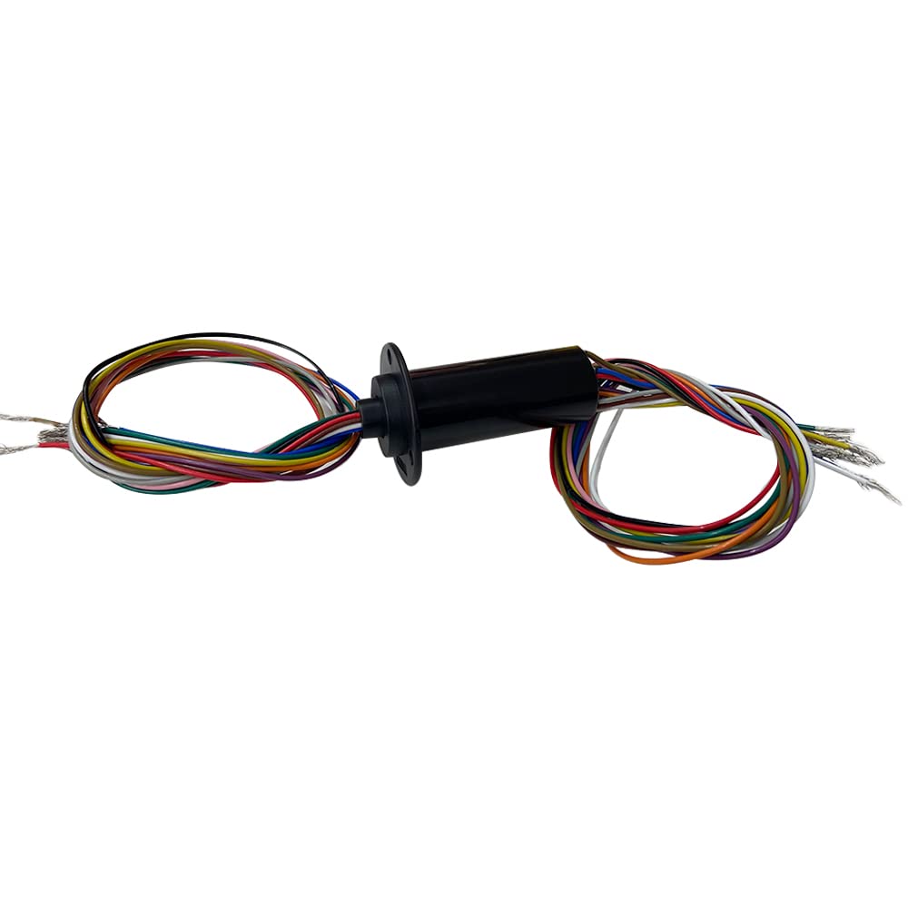Andech Slip Ring Electrical Slip Ring Collector Ring Rotary Electrical Contact Joint Rotary Connector Capsule for Monitor Robotic Electrical Test Equipment(12 Wires 10A Diameter 30mm)