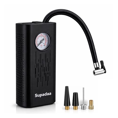 Image of Cordless Tyre Inflator Portable Air Compressor Pump with Digital Pressure Gauge 5000mAh Rechargeable Battery Mini Wireless Air Pump for Car Bike Cycle Scooter Ball Inflation 60 PSI