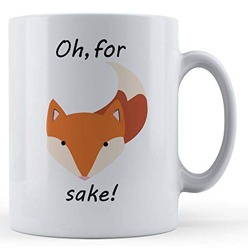 Image of Funny Mug for Fox Sake - Funny Rude Office Colleague Cute Animal Pun Gift Mug, Ceramic, 11fl.oz.