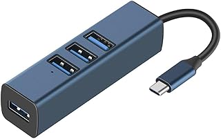 GRABLOOM 4-Port USB Hub Adapter USB Splitter Multi-Port Expander Support Data Transmission for PC Laptop Desktop Computer Multi-Function 4-Port Expander High-Speed Transmission 1xUSB3.0+3xUSB2.0 Port