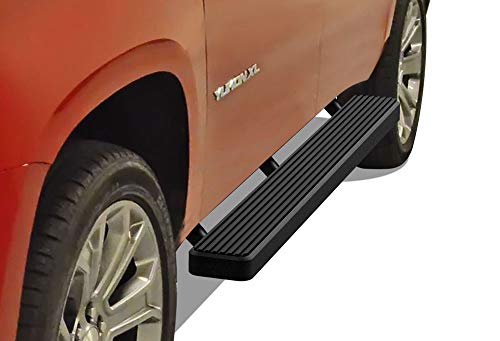 Estribos laterales carrera acero inoxidable negro 5 pulg miniatura 1