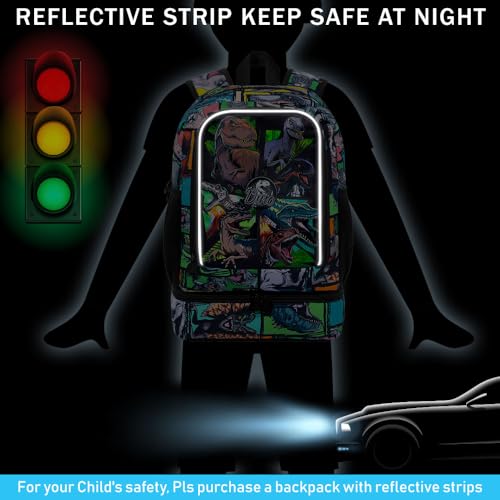 Image of WZLVO 2-In-1 Boys Dinosaur Backpack Set, 17 inch Cool UV Printing Kids Bookbag /School Bag with Built-in Lunch Compartment & Pencil Bag for Preschool to Elementary - Dinosaur Khaki