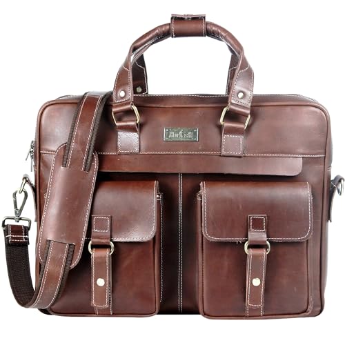 Genuine Leather briefcases for men 17 inches computer bag for mens | Laptop bag, Work bag, Business and Office Bag