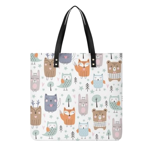 Sac à bandoulière chouette alpaga grand tote bag femme pour le shopping et voyage