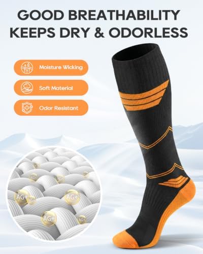 Knee High Socks for Men and Women, Cotton Over-the-Calf Socks with Cushioned Comfort, Soft Long Socks for Home, Work & Everyday Wear One Size 2 - 2