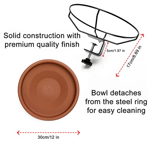 SANOTO Vogeltränke, Vogeltränke Balkon Groß Balkongeländer Garten Modern Vogelbad, ∅ 30 cm Vogeltränke Groß Frostsicher Winterfest Vogeltränke Hängend für Balkongeländer