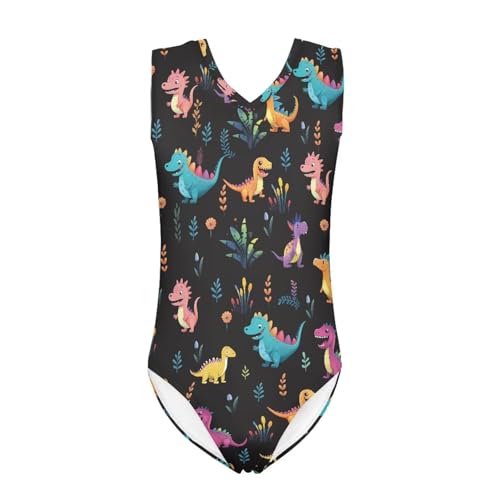 Image of Fashion Print One-Piece Swimsuits for Girls,Soft Stretchy One Piece Bathing Suit Quick Dry Beach Swimwear 5-14 Years