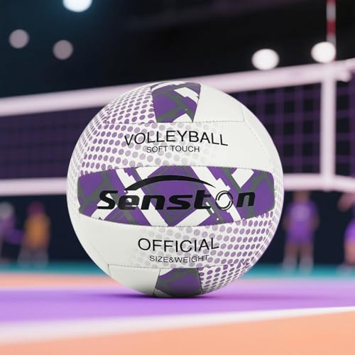 Image of Senston Size 5 Volleyball - Soft & Durable Microfiber Cover for Adults & Youth | Official Size for Indoor, Outdoor, Beach & Gym Training | Includes Air Pump | Soft & Durable Microfiber Cover,for Indoor, Outdoor, Beach & Gym Training