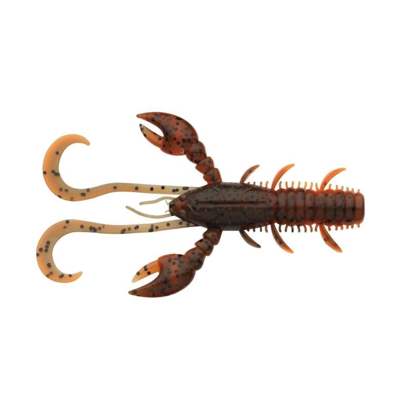 Berkley Pulse Realistic Craw; Soft Plastic Crayfish Lure for Freshwater Predator Fishing; Texas Rig, Carolina Rig, Cheb Rig, Ned Rig & Jighead; Shrimp-Flavored for Perch, Zander, 7cm, Brown Orange UV