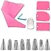 14 sztuk/opakowania rosyjski tulipan oblodzenia dysze rurociągowe zestaw stiansless stalowe ciasto dysze zestaw do wielokrotnego użytku cookie tort dekoracji (Color : Pink)