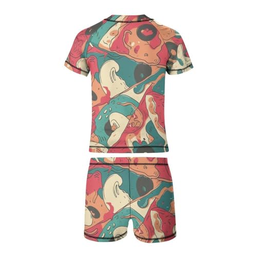 Pizza Meat PatternChildren's Casual Swimsuit Set - Simple and Versatile9-11Y（140cm）3