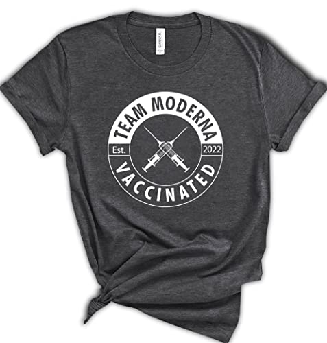 Team Moderna Vaccinated 2023 T-Shirts Funny I'm Vaccinated Tees Funny Gifts Comfy Graphic Tees for Men and Women Top Casual Moderna Team Shirts Clothes for Vaccine