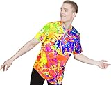 aofmoka Neon Glow Blacklight Pop Icon Space Vandal Traffic Jam Spray Paint Interactive Shirt Radiant Urban Astronaut Visual Graffiti Psychedelic Street Festival Energy Color Motion Large T-Shirt Men
