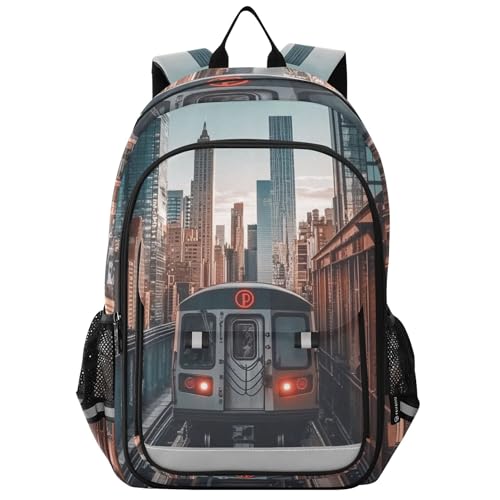 Glaphy City Subway Backpack with Reflective Stripes