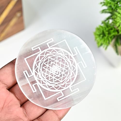 Image of Selenite Charging Plate Crystal Charging Disc for Cleansing & Recharging Crystals, Reiki, and Spiritual Healing Stone