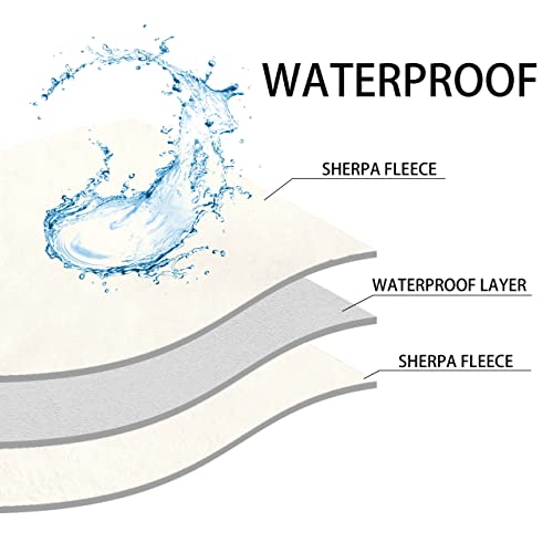 Pethur Waterproof Dog Blanket For Bed, Sherpa Fleece Dog Blanket For Large Dog, Pet Blanket For Bed Couch Sofa, Sherpa Fleece Reversible Furniture Protector, Light White, Xl #TOP3