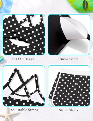 Image of Girl Swimsuit One Piece Cutout Ruched Bathing Suit for Girls Color Block Adjustable Straps Pad Swimwear 9-18y
