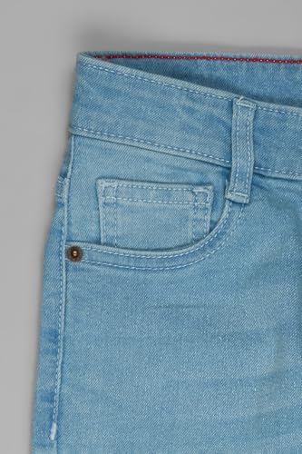 Image of Pantaloons Junior Kids Cotton Stretch Blend Jeans | Slim Fit | Mid Rise Waist | Full Length