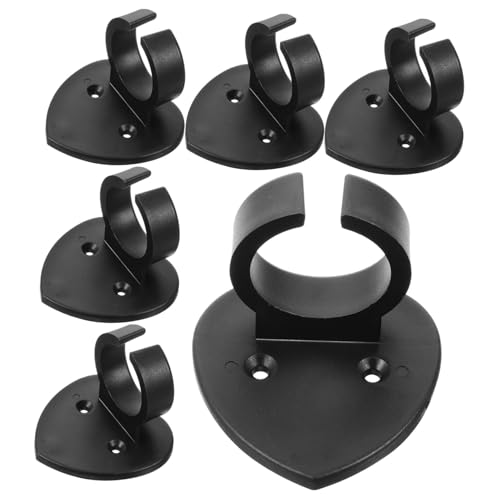 HANABASS 6Pcs Microphone Wall Mount Bracket with Ring Heart Shaped Clip Design for Securely Fixing Microphones Nameplates and More Compact Durable Holder for Musicians