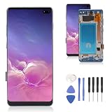 Garsent Pantalla OLED para S10 Plus, Reemplazo de Pantalla con el Kit de Cuadro para S10+ SM G975F DS SM G975U G975W G975A, Conjunto Digitizador de Pantalla Táctil de