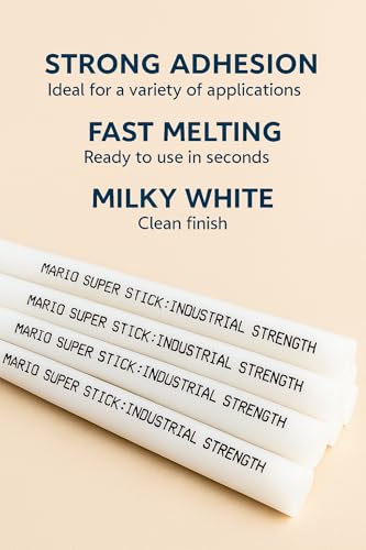 Image of Mario Milky White Hot Melt Glue Sticks 220mm x 11mm (Pack of 40) | Multipurpose Strong Adhesive Glue Sticks for DIY, Craft, Repair, Art, Decoration & Home Improvement
