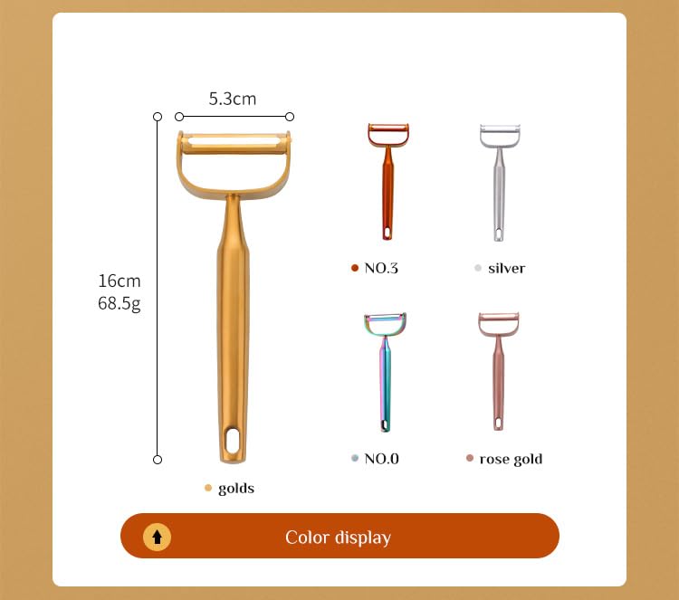 Stainless Steel Vegetable Peeler Gold 2 Pieces, with Potato Eye Remover & Swiveling Twin Blades, Y Shaped Titan Potato Peeler for Fruit & Veggie, Dishwasher Safe