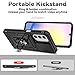 for Samsung Galaxy A26 5G Case with Slide Camera Cover HD Screen Protector [Military Grade 16ft. Drop Tested] Magnetic Ring Holder Kickstand Protective Phone Case for Galaxy A26 5G 2025, Black