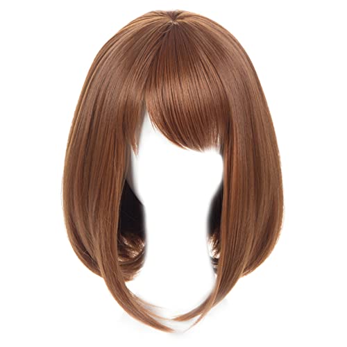 Perruque Anime Cosplay, Perruque de Fête d'Halloween, Un Filet à Cheveux Gratuit (Perruque Ochaco Uraraka) Cover